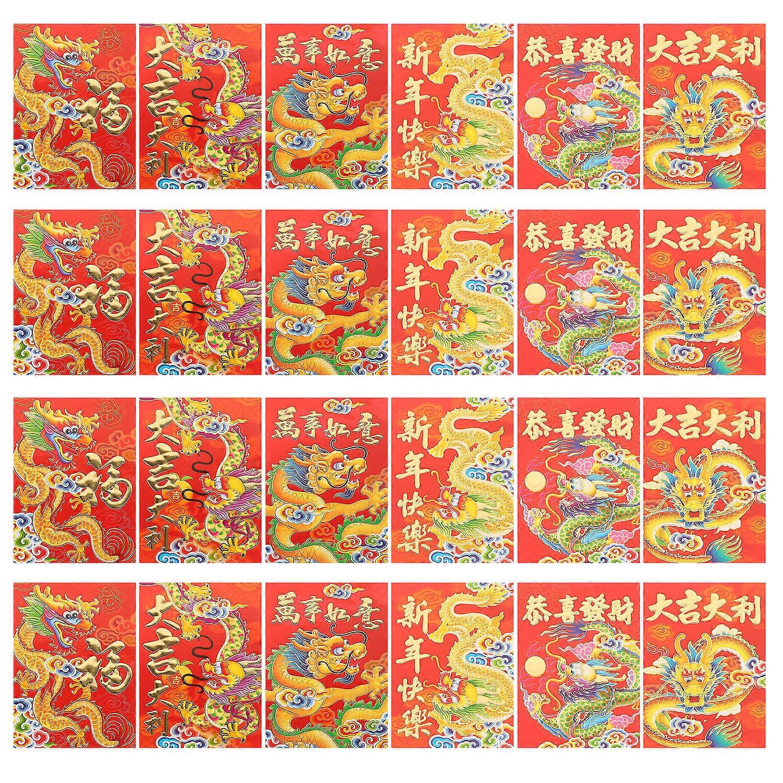 Traditional Chinese Red Envelopes Paper Holders for Party 60Pcs