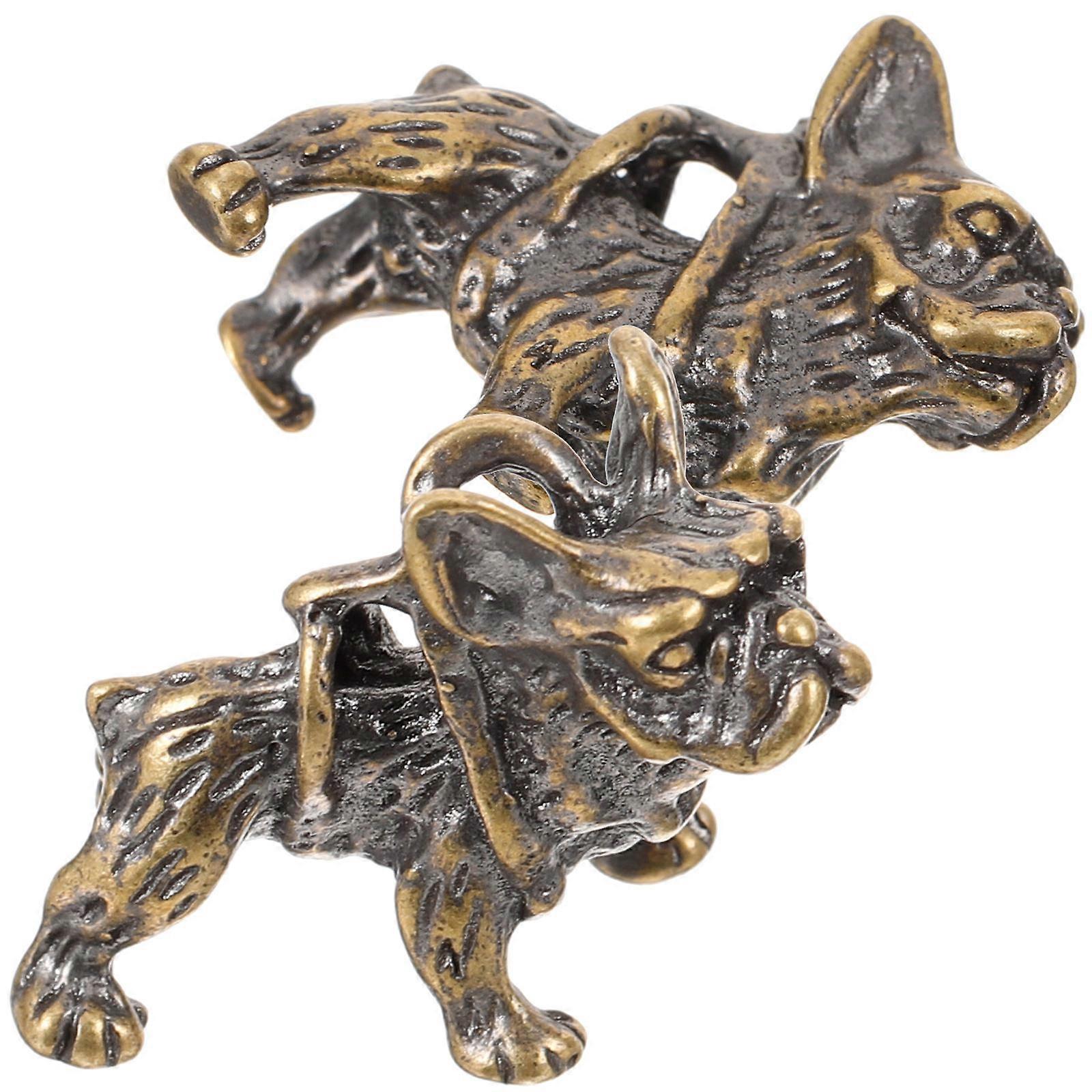Bulldog Copper Pendant for Hanging Keychain 8Pcs DIY Decorative Charm