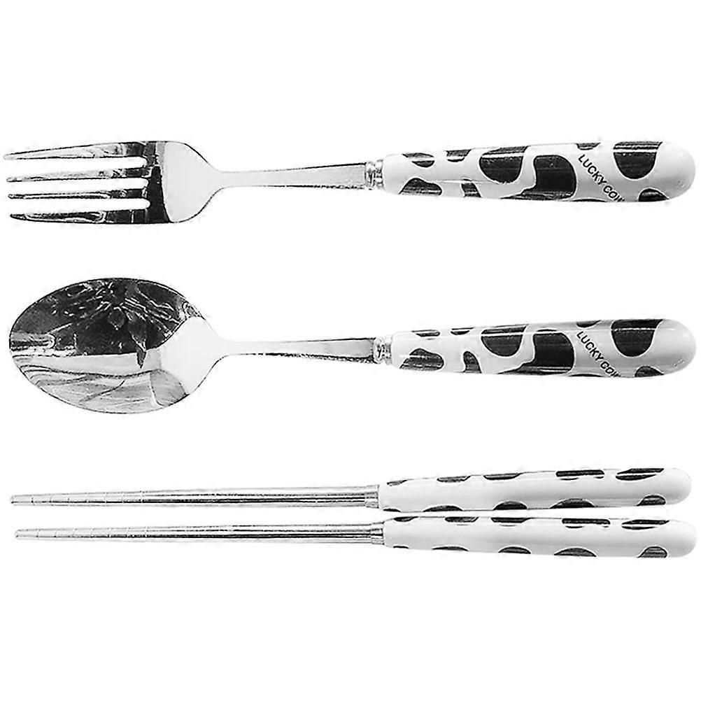 Portable Silverware Set For Travelers And Campers In Black Color Easy Cleaning Dishwasher Safe 5 Sets