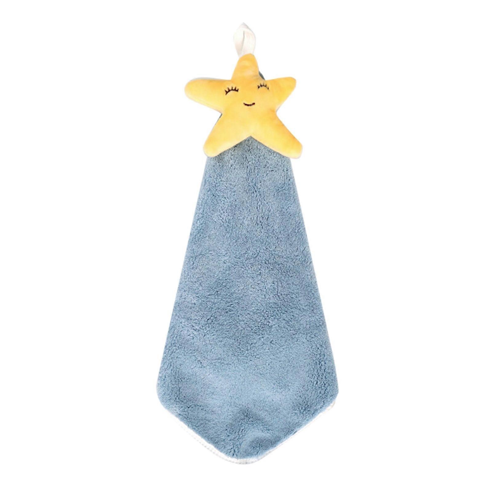 naioewe Hanging Hand Towels Hand Dry Towels for Kitchen Bathroom with Hanging Loop Soft Absorbent Hand Dry Towels Washable Kitchen Towels(Blue)