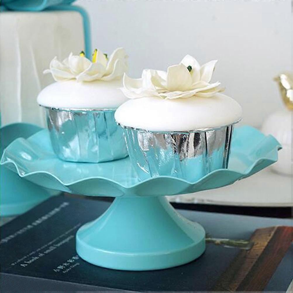 Cake Stand Iron Blue for Cake Storage 2Pcs Wavy Cupcake Display Rack