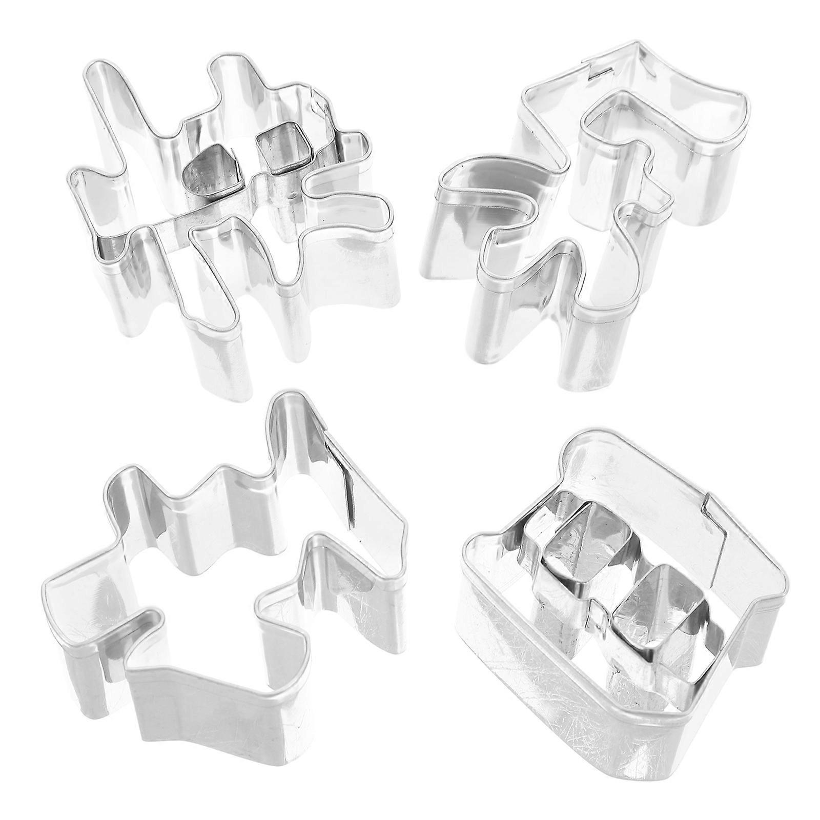 4Pcs Vegetable and Fruit Mold Integrated Molding for Diy Projects and Baking in Silver