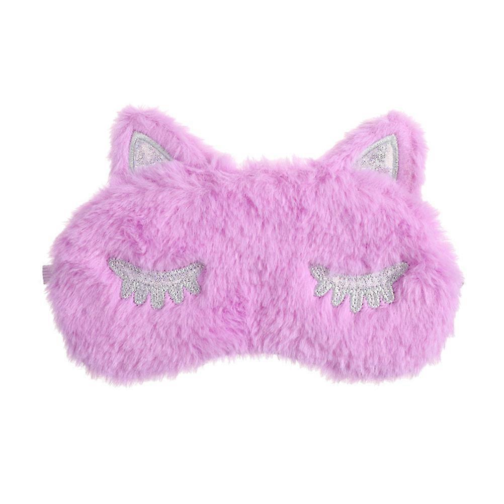 Night Eyeshade Plush Eye Cover for Sleeping Use 2Pcs Violet Comfortable