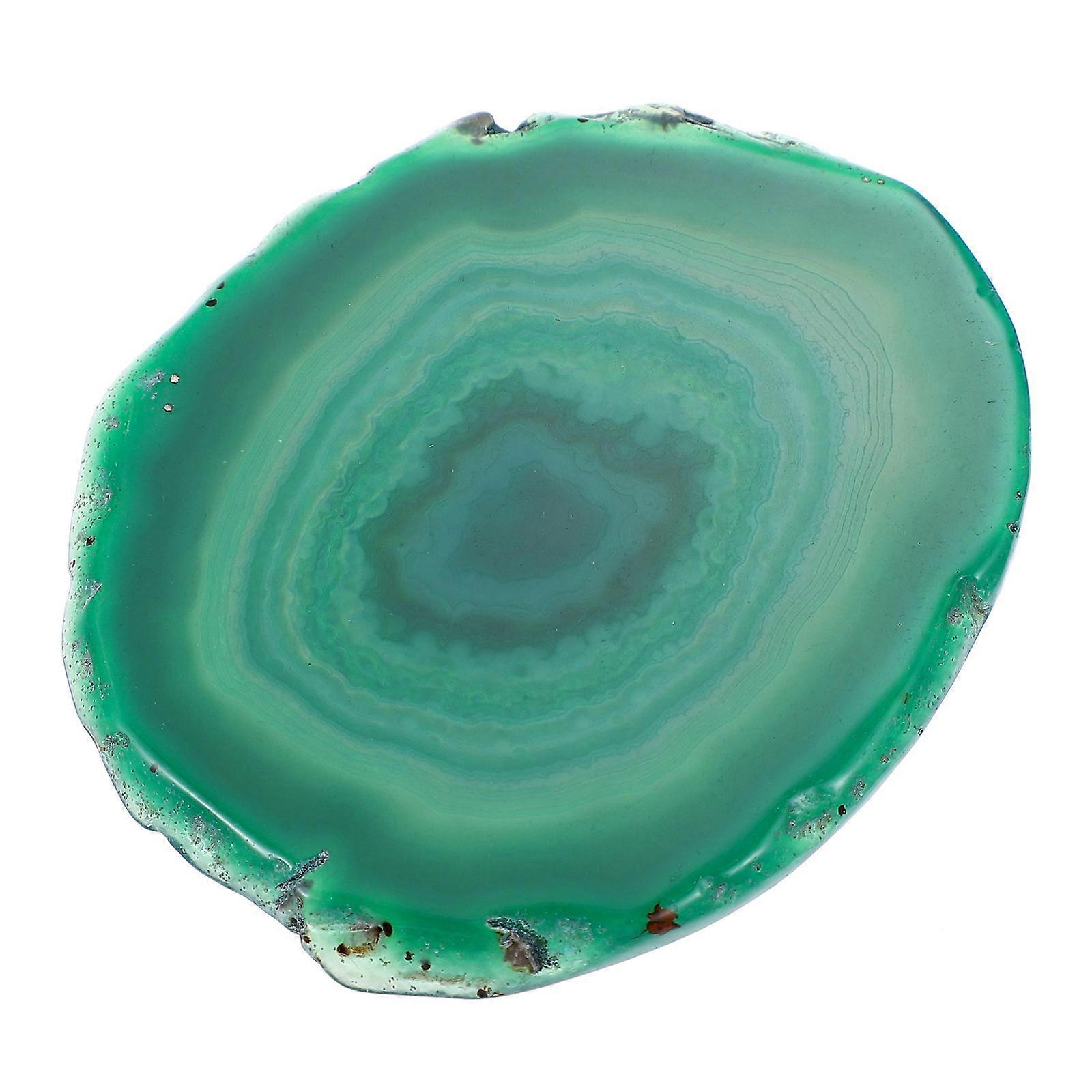 Natural Agate Coaster Agate Stone Coaster for Wine Cup Mat 2Pcs Green