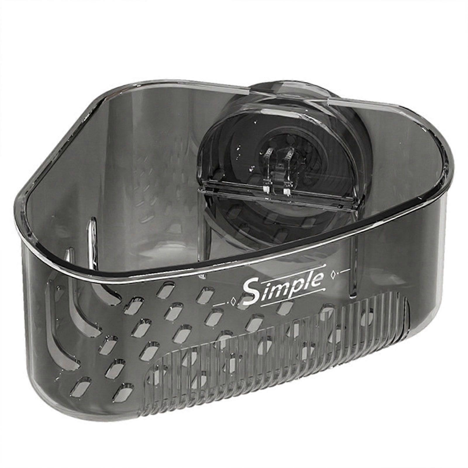 Kitchen Sink Corner Sponge Holder Suction Cup Triangular Drainer Caddy Space Saving Modern Kitchen Storage Rack