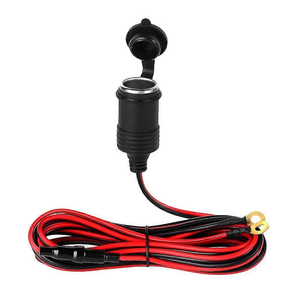 Car Cigarette Lighter 12V Cigarette Lighter Female Plug Extension Socket with Ring Terminal Fused 10A