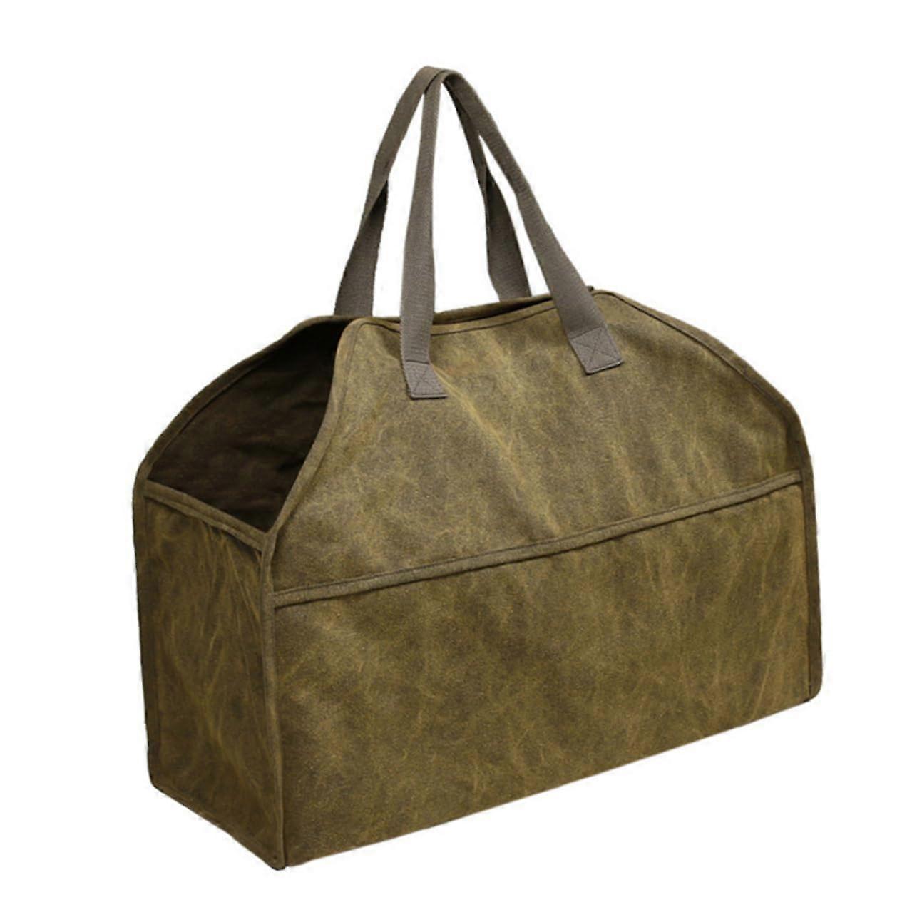 1Pc Firewood Carrier Canvas Tote Bag Durable Log Holder For Easy Wood Storage Twigs And Branches Camping Fire Pits