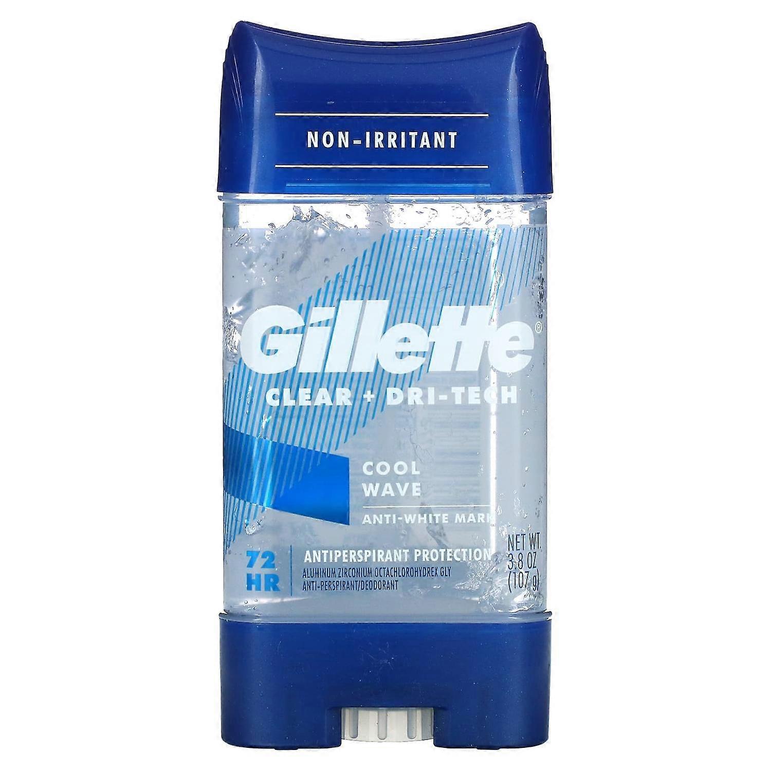Gillette, Clear + Dri-Tech, Antiperspirant & Deodorant, Cool Wave, 3.8 oz (107 g)
