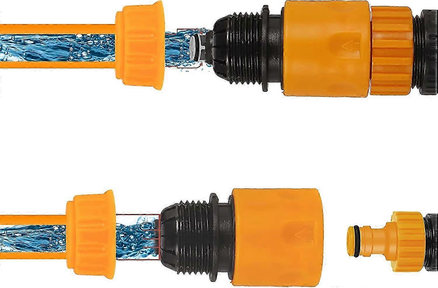 3/4 Inch Hose Connector Kit with Quick Connect, Water Stop, Double Male & 2-in-1 Threaded Adapters