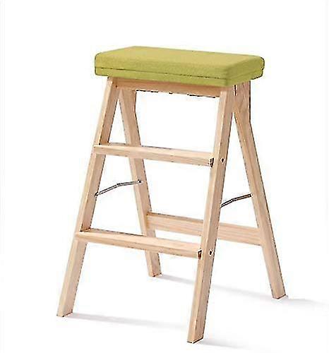Portable, foldable step stool with 3 steps, ladder for kitchen bar counter, color beige