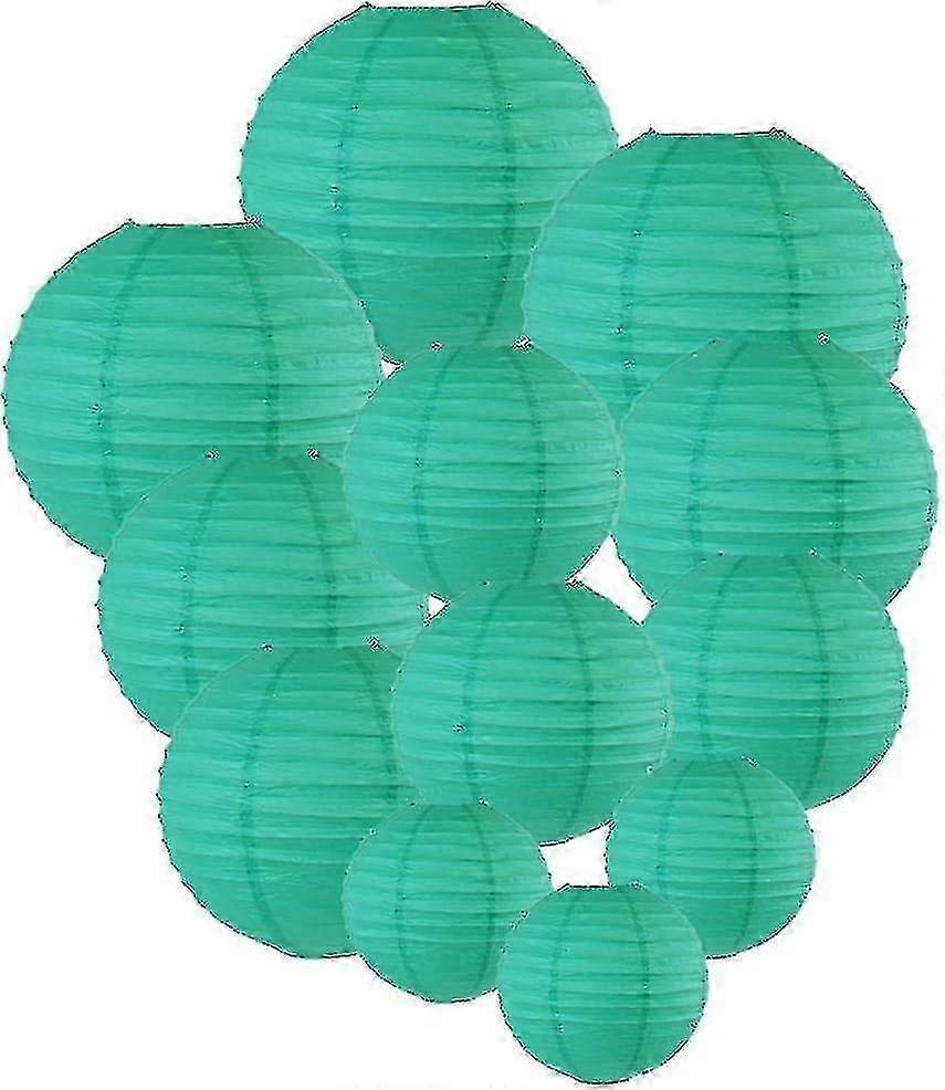 12 Pcs Paper Lanterns Multicolor Decorative Round Paper Lanterns For Festival Party Anniversary With 4 Sizes 25-26