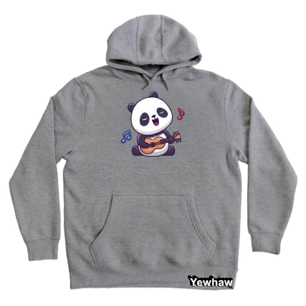 Cute Panda Playing Guitar Cartoon Hoodie