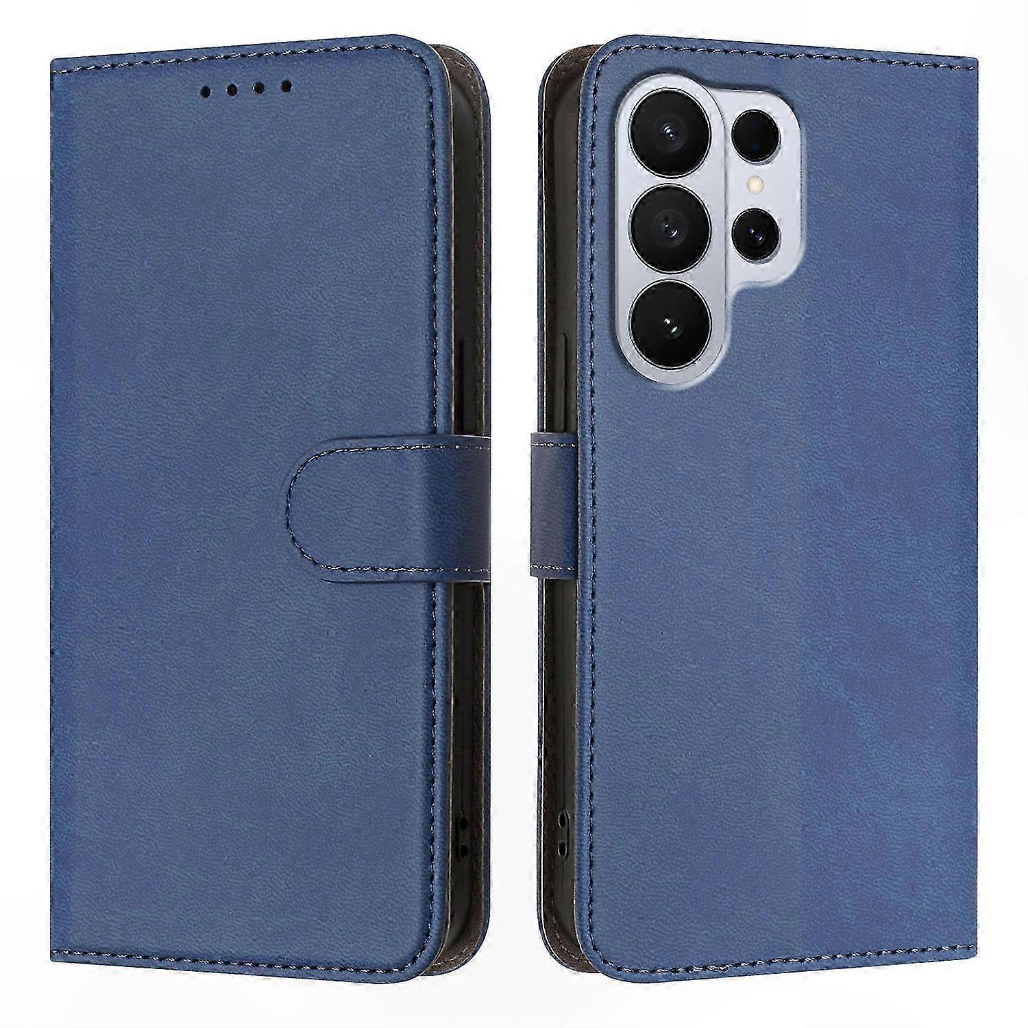 Leather Wallet Case for Galaxy S26 Ultra, Solid Color Phone Cover with Card Slots and Stand Function
