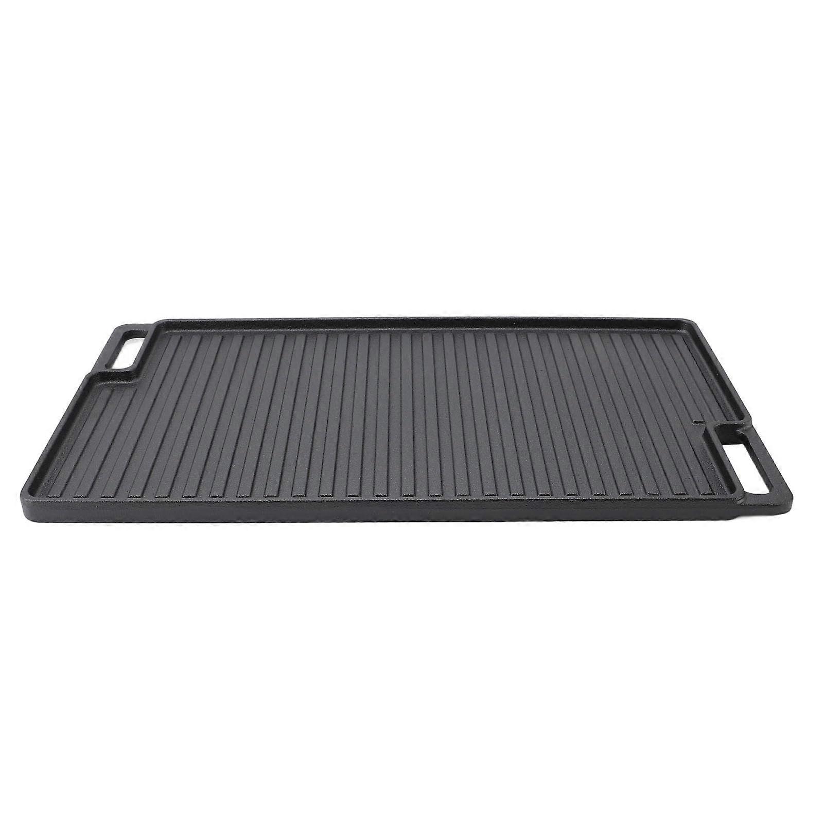 Cast Iron Double Burner Griddle Durable Nonstick Reversible Stovetop And Campfire Compatible