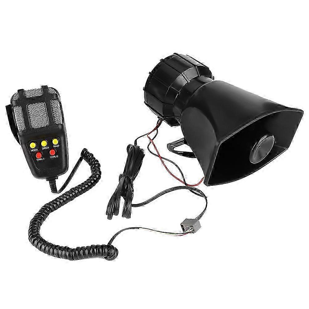 130dB High-Powered 5-Tone Car Alarm Siren, Warning Horn Speaker with Mic