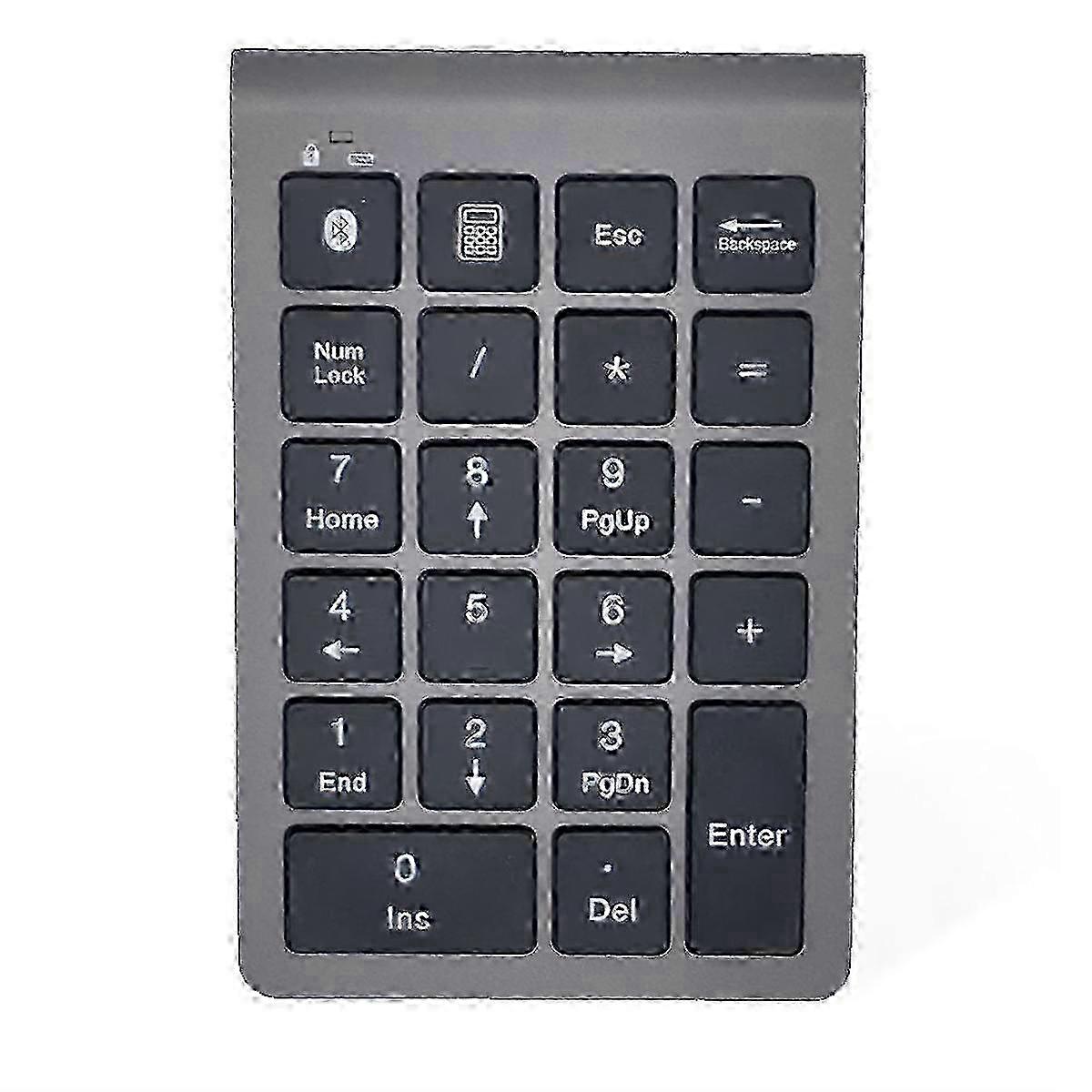 Wireless Number Pad for Laptops, Bluetooth & USB Rechargeable Keypad with 2-in-1 Connectivity