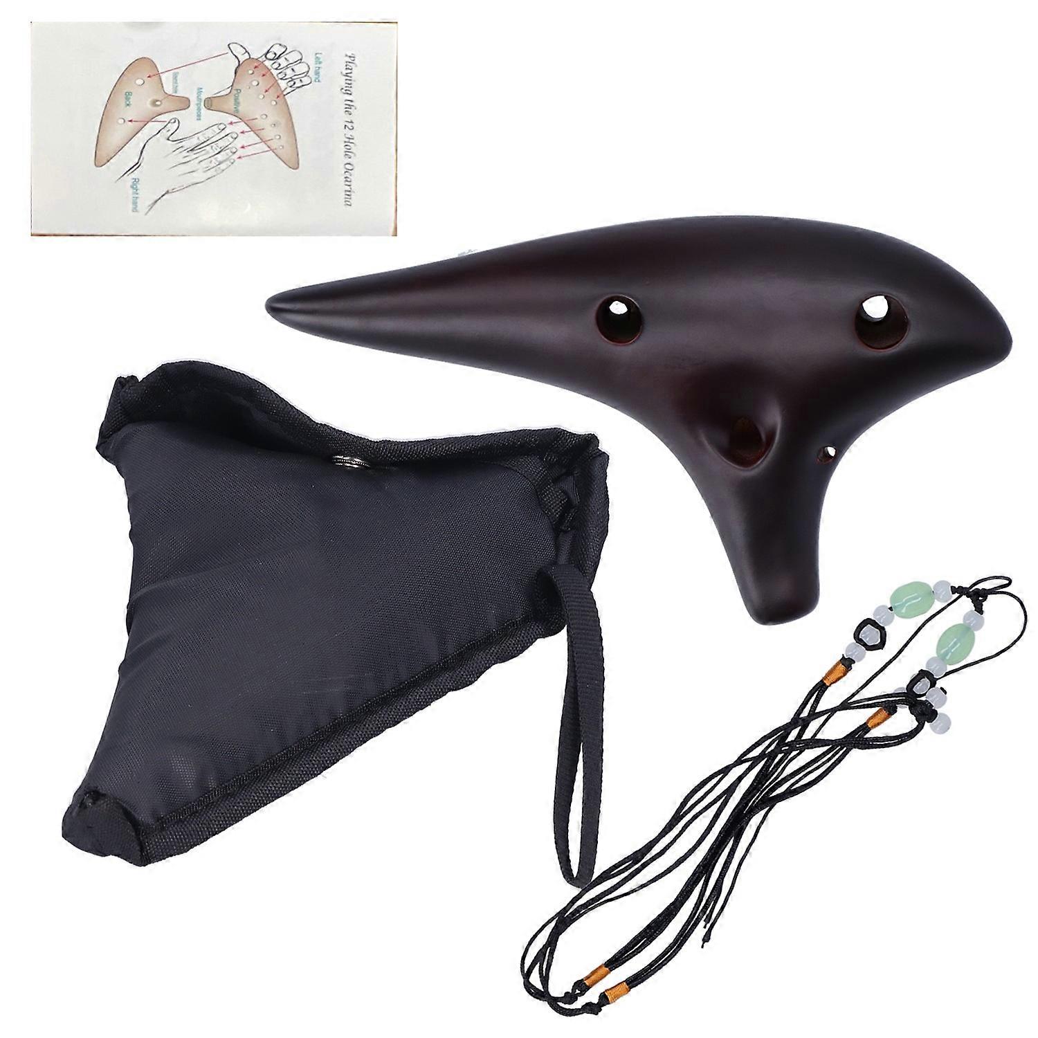 12‑Hole Alto C Ocarina Dolomite Shell Classic Flute Instruments for Professional Beginner