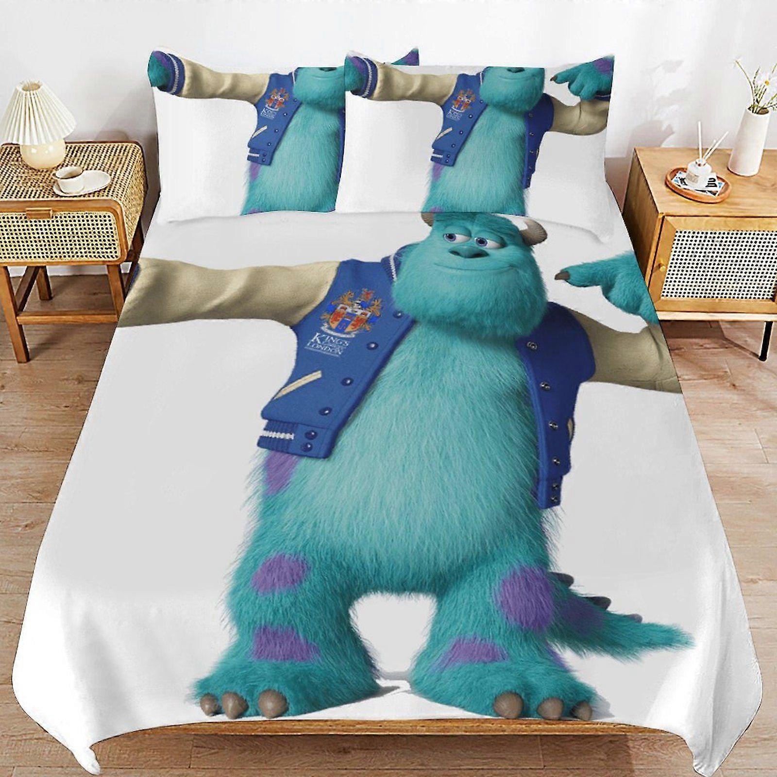 o210 Monsters, Inc Daily Routine Sleep Ready Fabric Soft Layer Long Lasting Thread Duvet Cover Sets Essentials d210