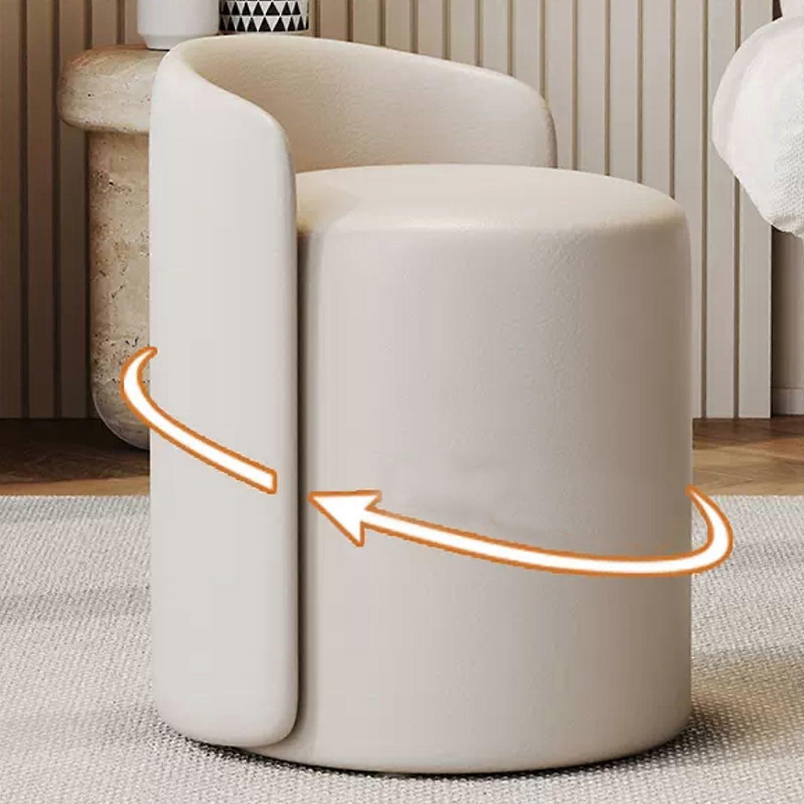 Modern 360° Swivel Vanity Chair Stylish Makeup Stool with Low Back Design Elegant PU Upholstery in Color PU A One Size