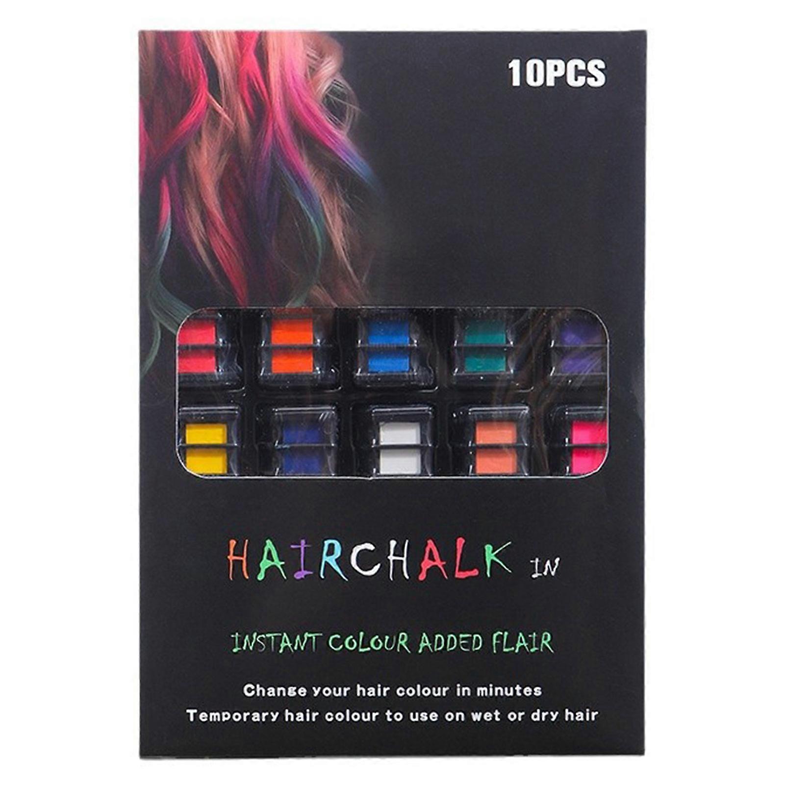 Färgglada hårkritkammar med 10 färger - Tillfällig tvättbar hårfärg för tjejer, perfekt för festkul