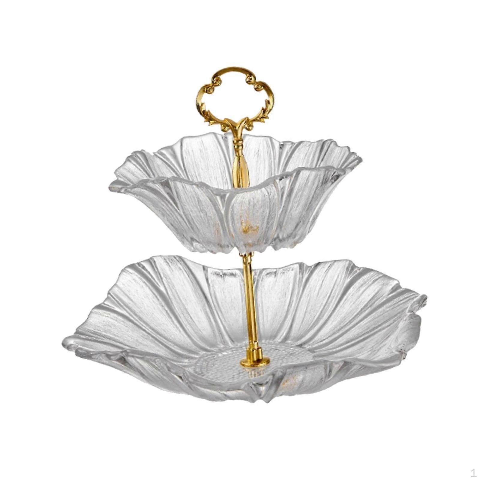 2 Layer Cupcake Stand Dessert Candy Display Fruit Plate Multipurpose Decorative Serving Tray