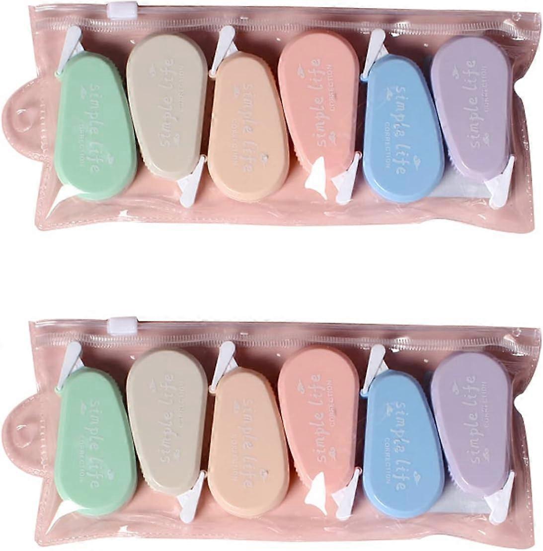 12 Pcs Correction Tapes with Lid Correction Mouses Tear Resistant Pocket Correction Rollers
