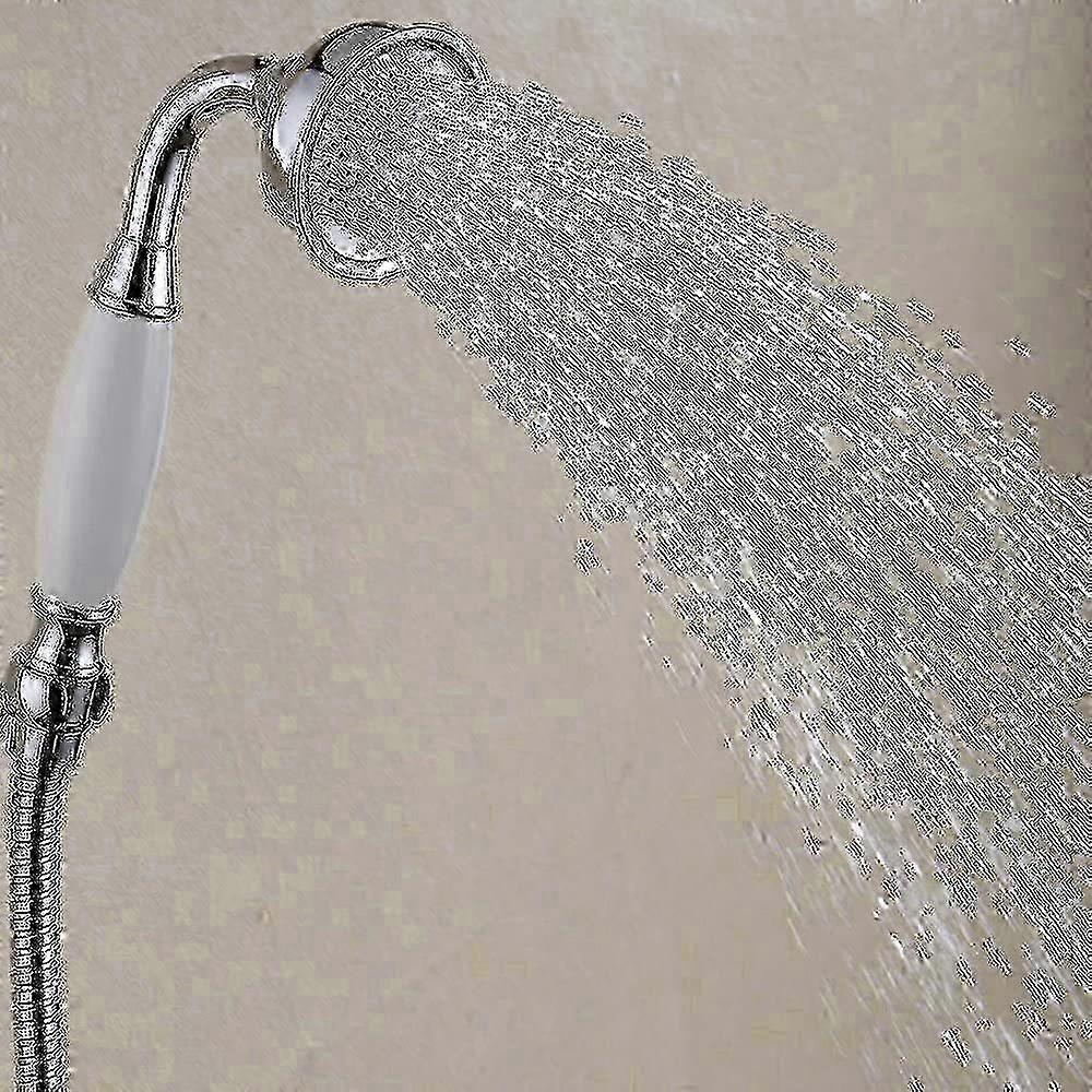 Classical Telephone-Style Handheld Shower Head with Retro Ceramic Handle - 1.5m Hose for chro 2025
