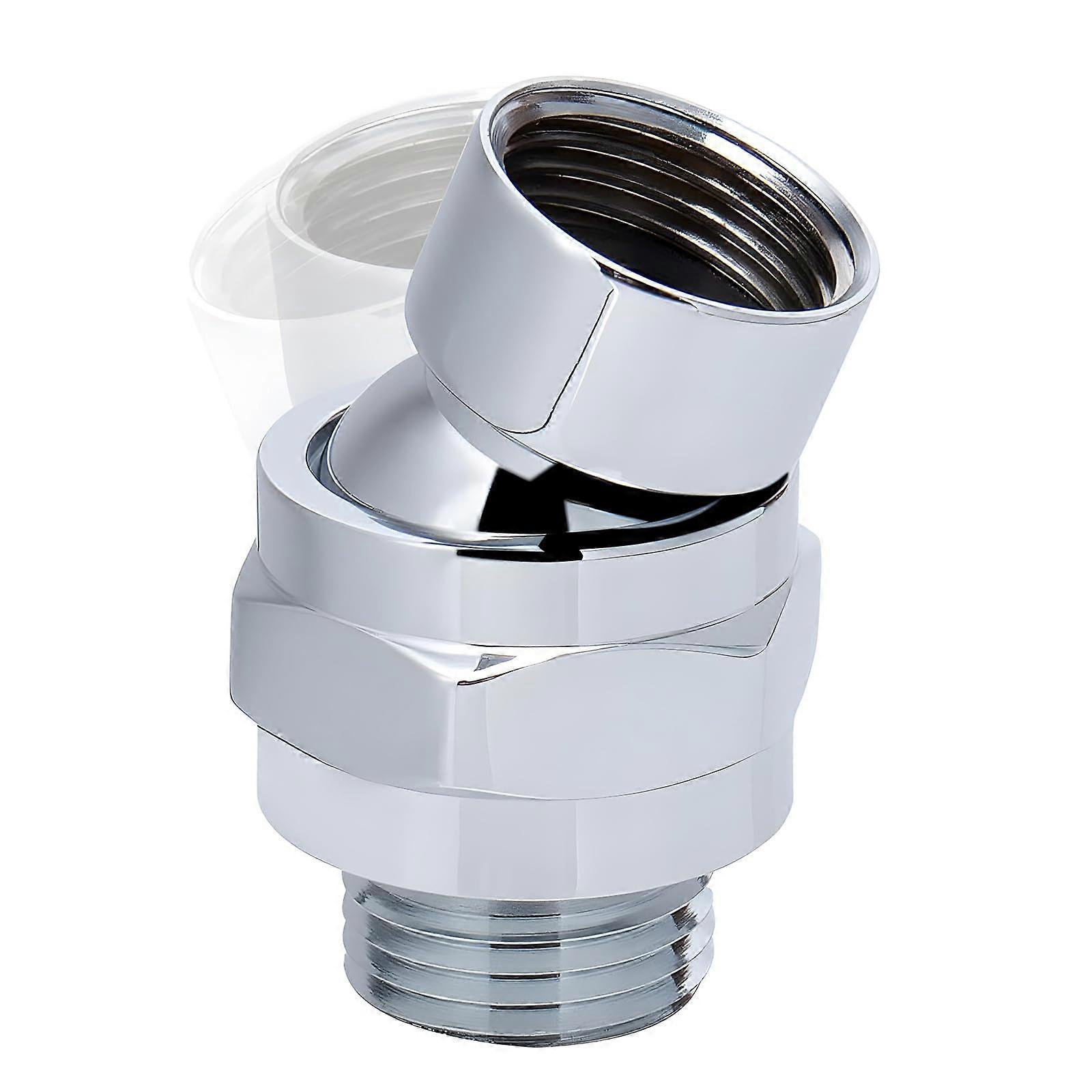 1/2Inch Shower Head Adapter with 360° Swivel Ball Joint, Adjustable Connector for Fixed, Handheld and Rain Showers