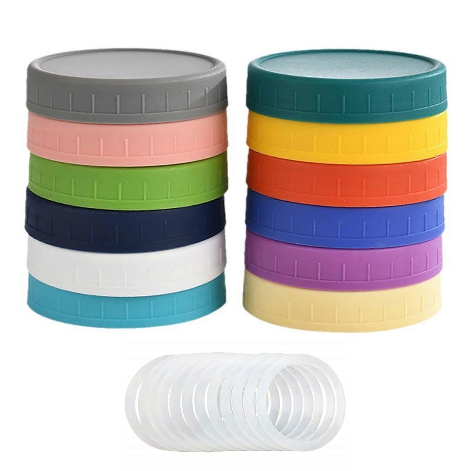 Multi Color Plastic Mason Jar Caps 7CM Diameter Food Grade Secure Storage Container Lids Set Kitchen Essential Multicolor