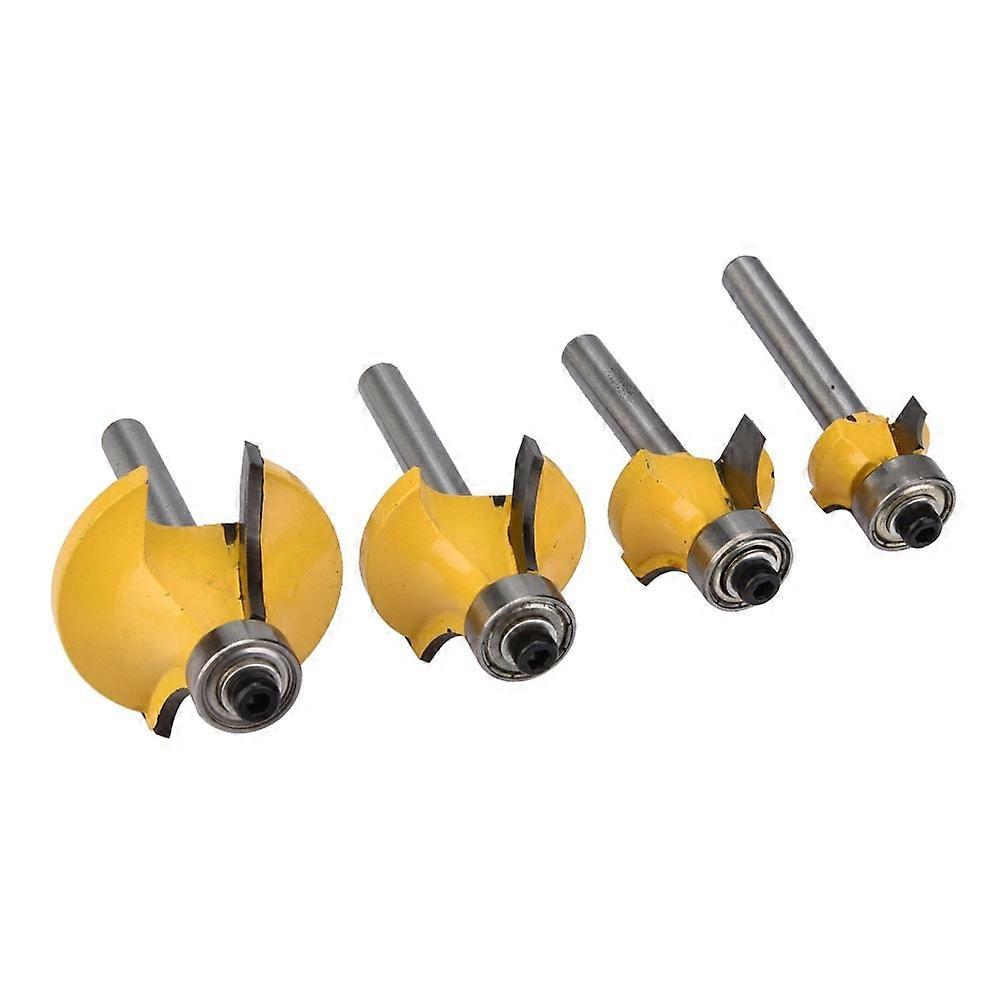 4pcs 1/2",3/8",1/4",1/8" Alloy Woodworking Milling Edging Router Bit Set