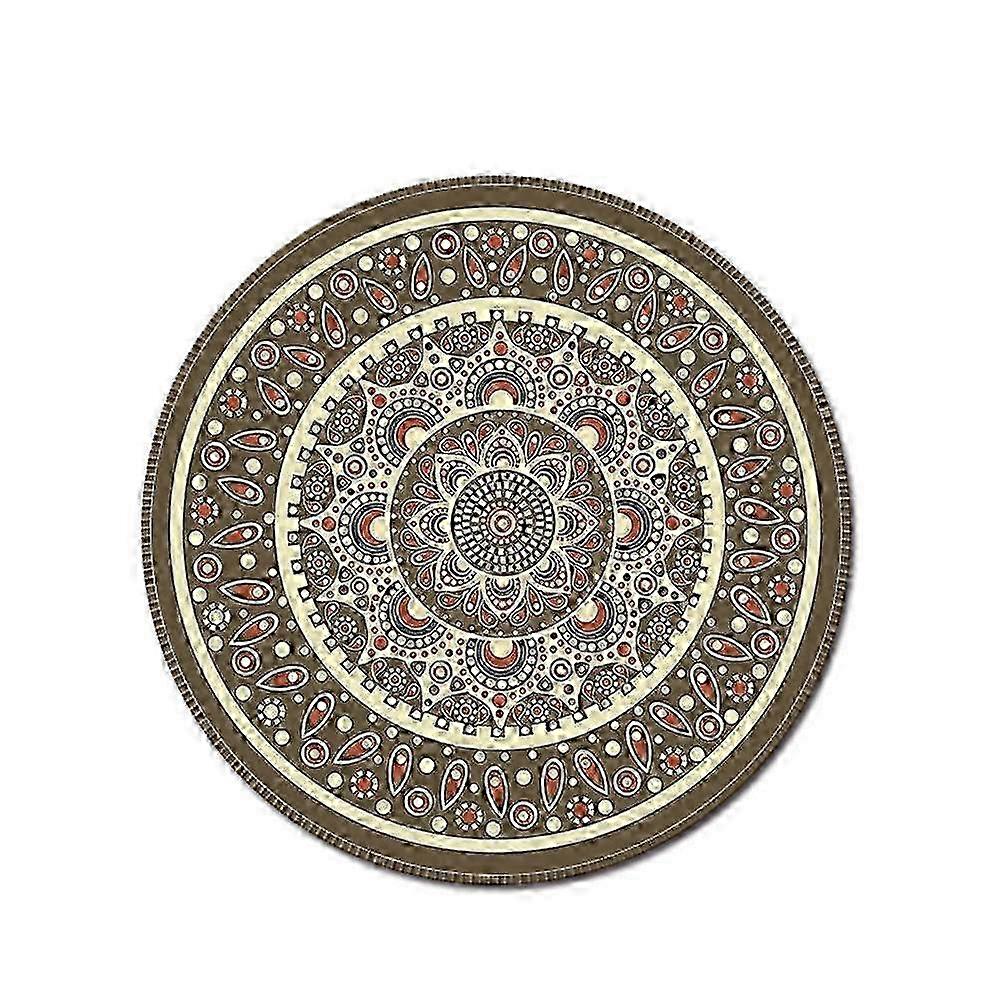 Vintage Bohemian Round Computer 3D Game Carpet Mouse Pad Mat Anti Slip Mousepad