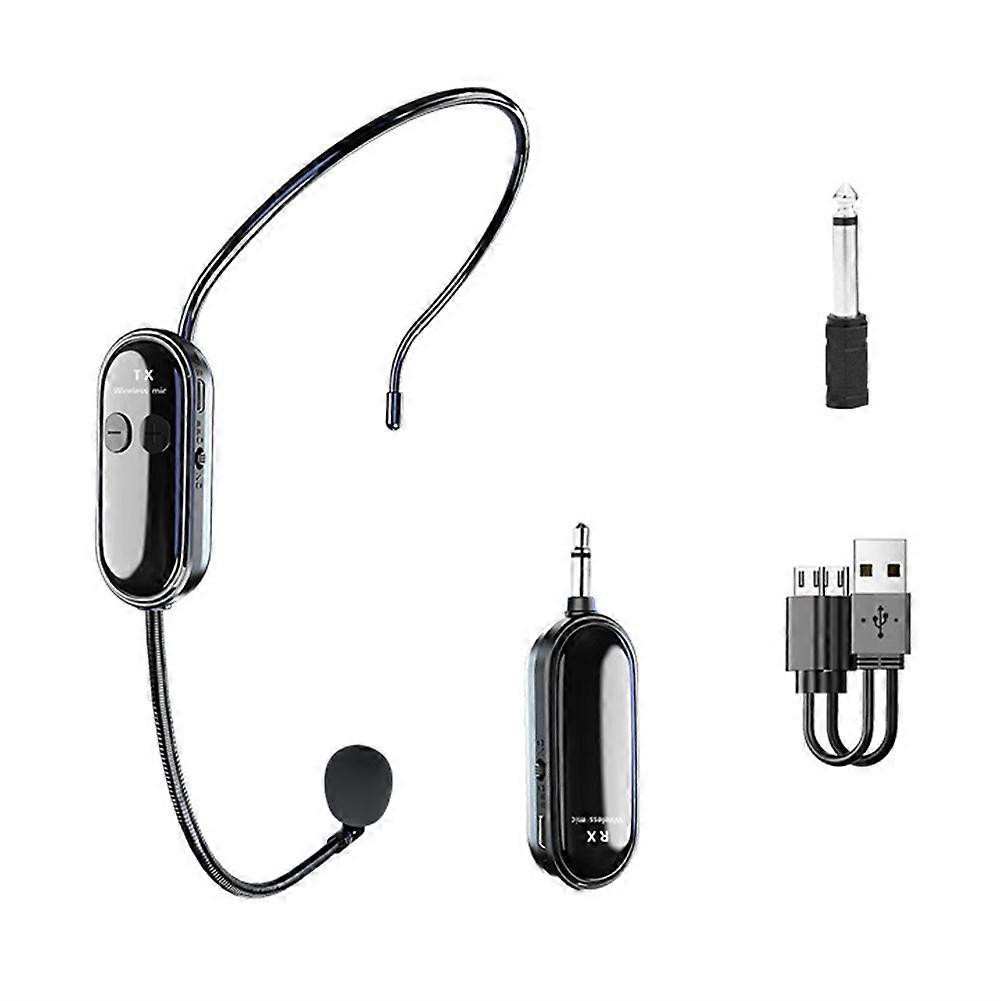2 in 1 Wireless Microphone Headset Long Range Mic System Headset Mic Voice Amplifier for Teaching Stage Performers