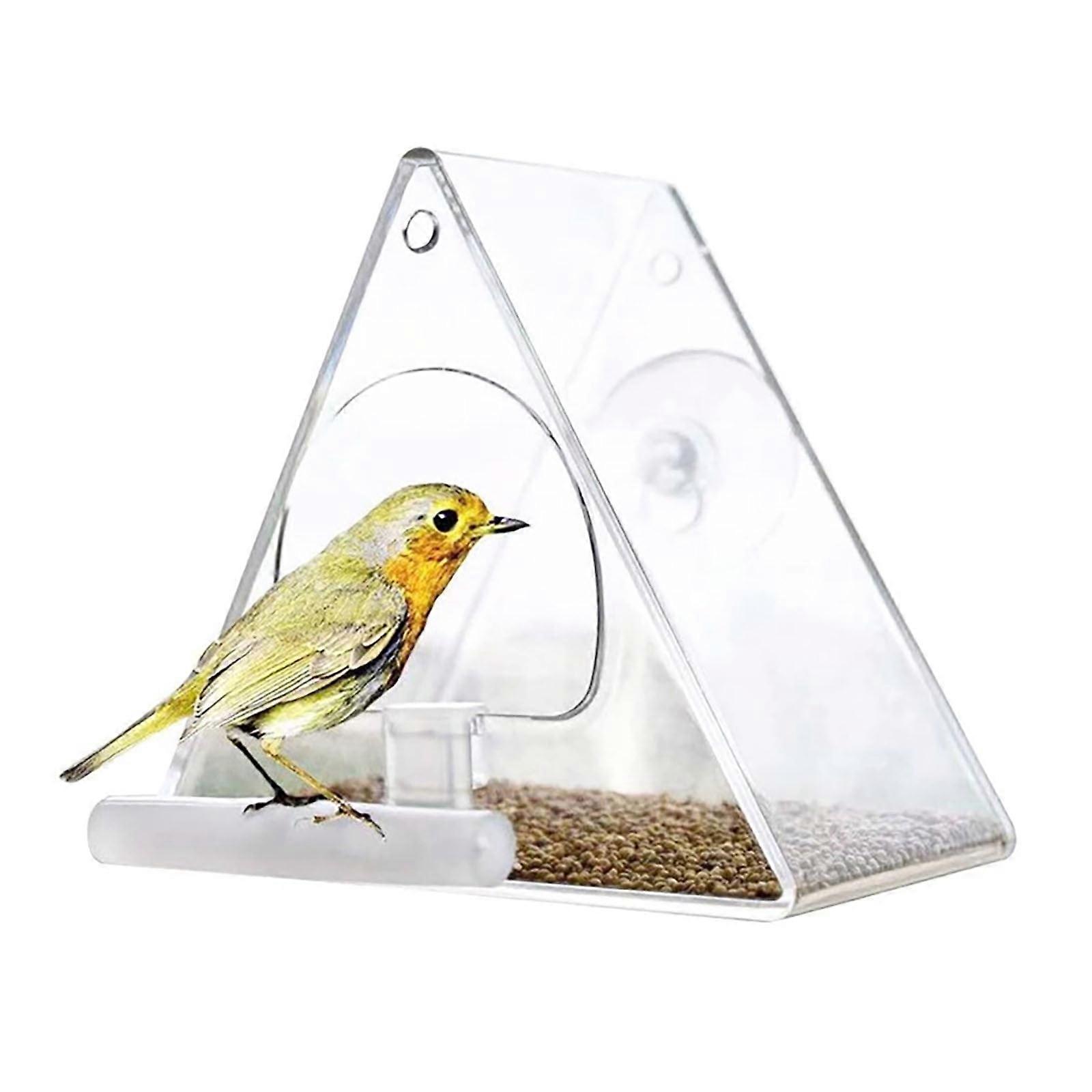 yuehao bird feeders triangular transparent acrylic pet box bird feeder bird feeder acrylic pet box a