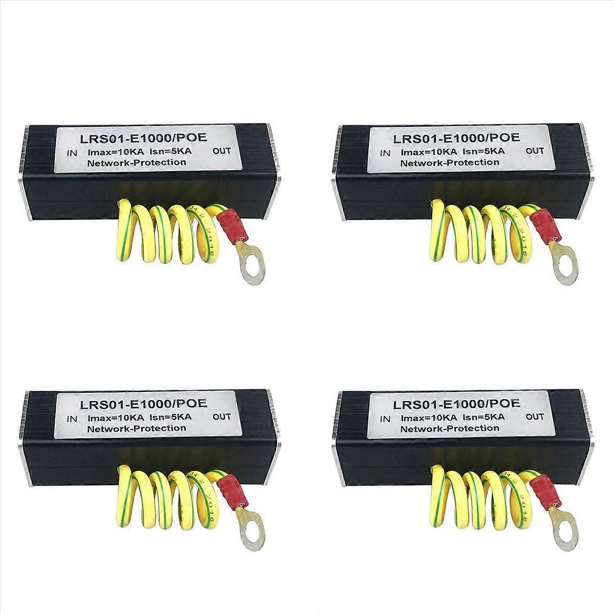 4X 100/1000M POE IP Camera Network POE Switch RJ45 & POE Surge Protector Protection Device Arrester 