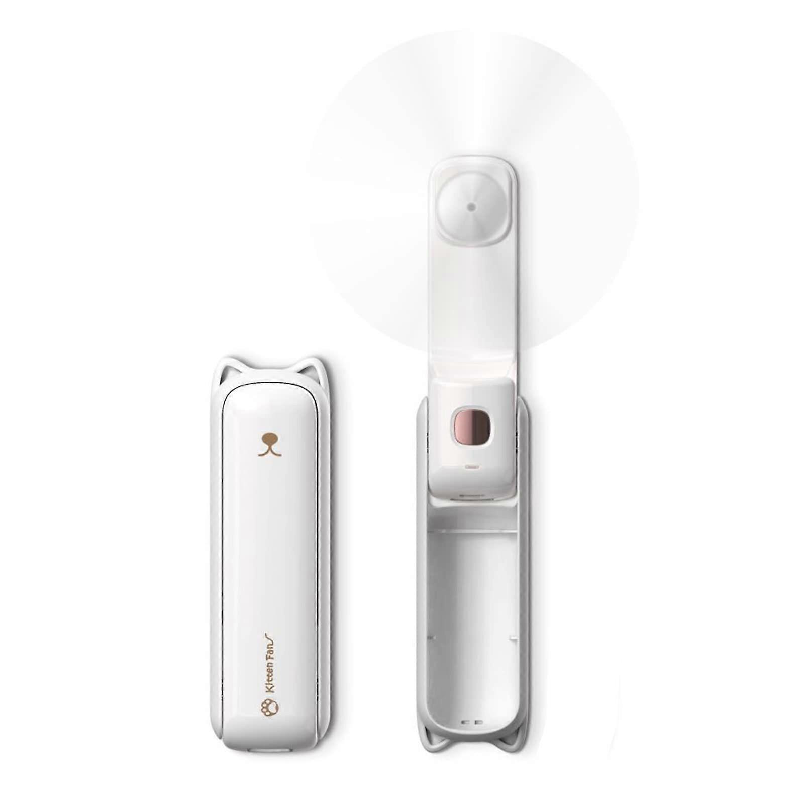 מאוורר נייד, מאוורר אישי כף יד, מיני USB נטען מאוורר כיס קטן, 3 ב 1 מופעל סוללה מאוורר כף יד לנסיעות בחוץ (לבן)