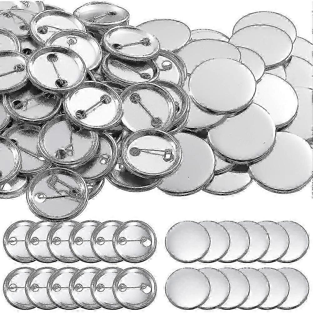 100pcs Button Supplies Kit compatible with Button Maker - 25mm Metal Shells, Back Covers & Clear Films