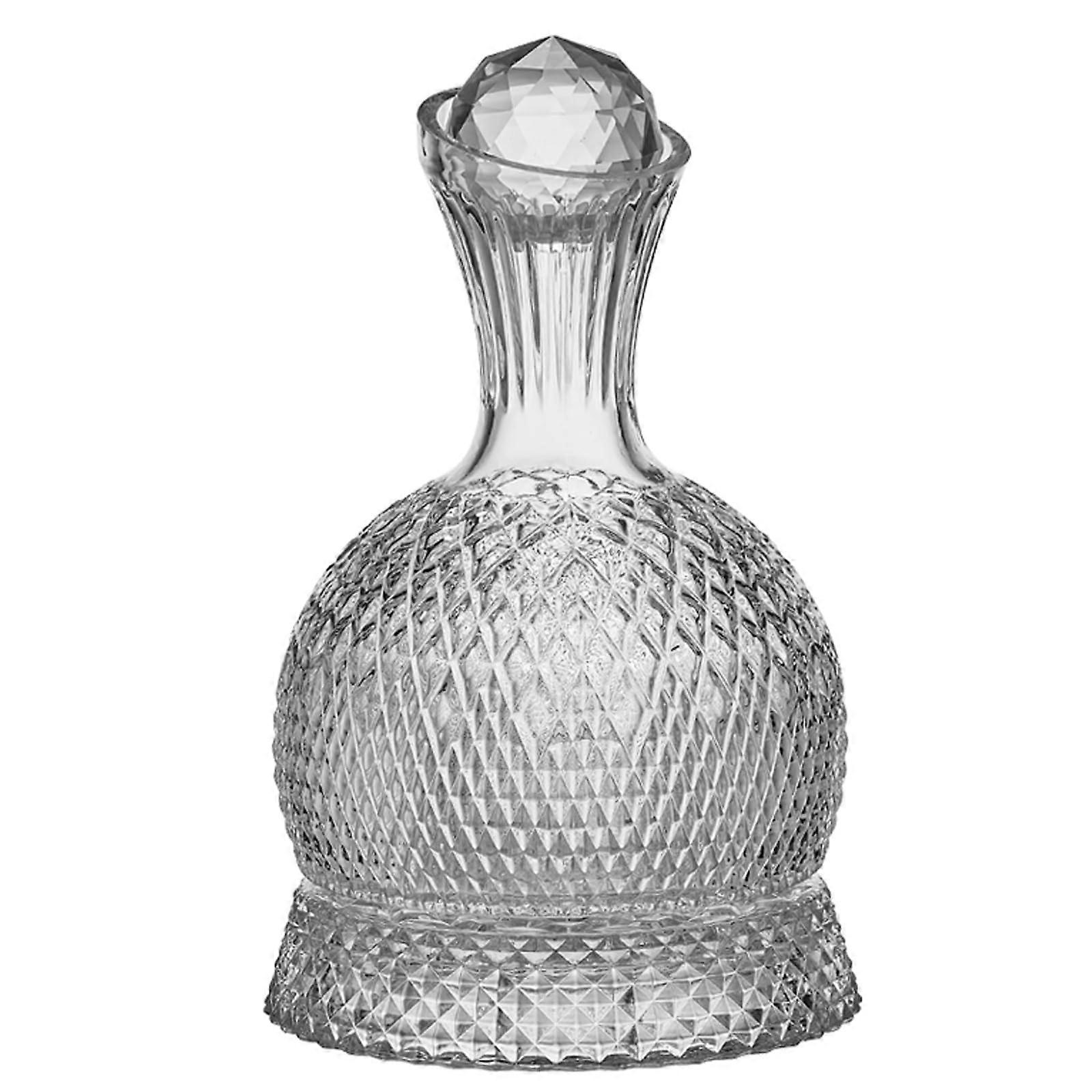 Rotating Wine Decanter 1500ml Glass Bottle with 360° Aeration for Red Wine Serving and Home Bar Decor