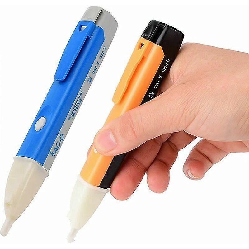2 Pieces Non-Contact Voltage Detector, Sensitivity Current Tester Pen with LED Lamp & Alarm Mode, F Range