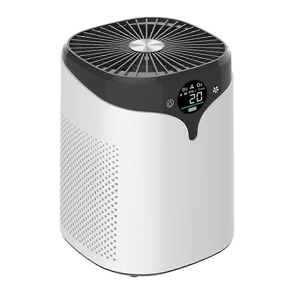 Air Purifier with Digital Display for Formaldehyde, Smoke, Odor Removal, Negative Ion, White
