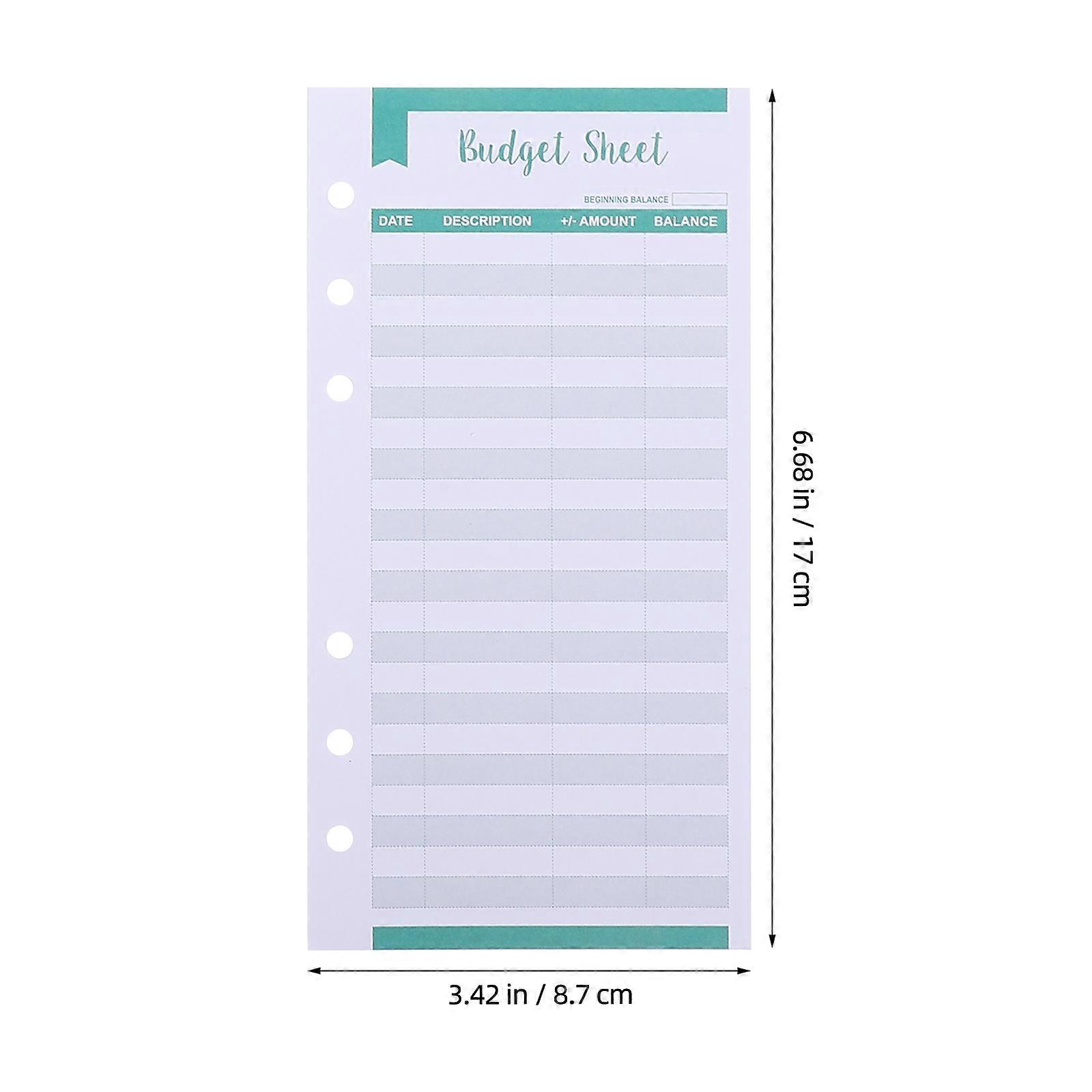 40Pcs Binder Budget Sheets Expense Budget Sheets for Personal Use (Assorted Color)