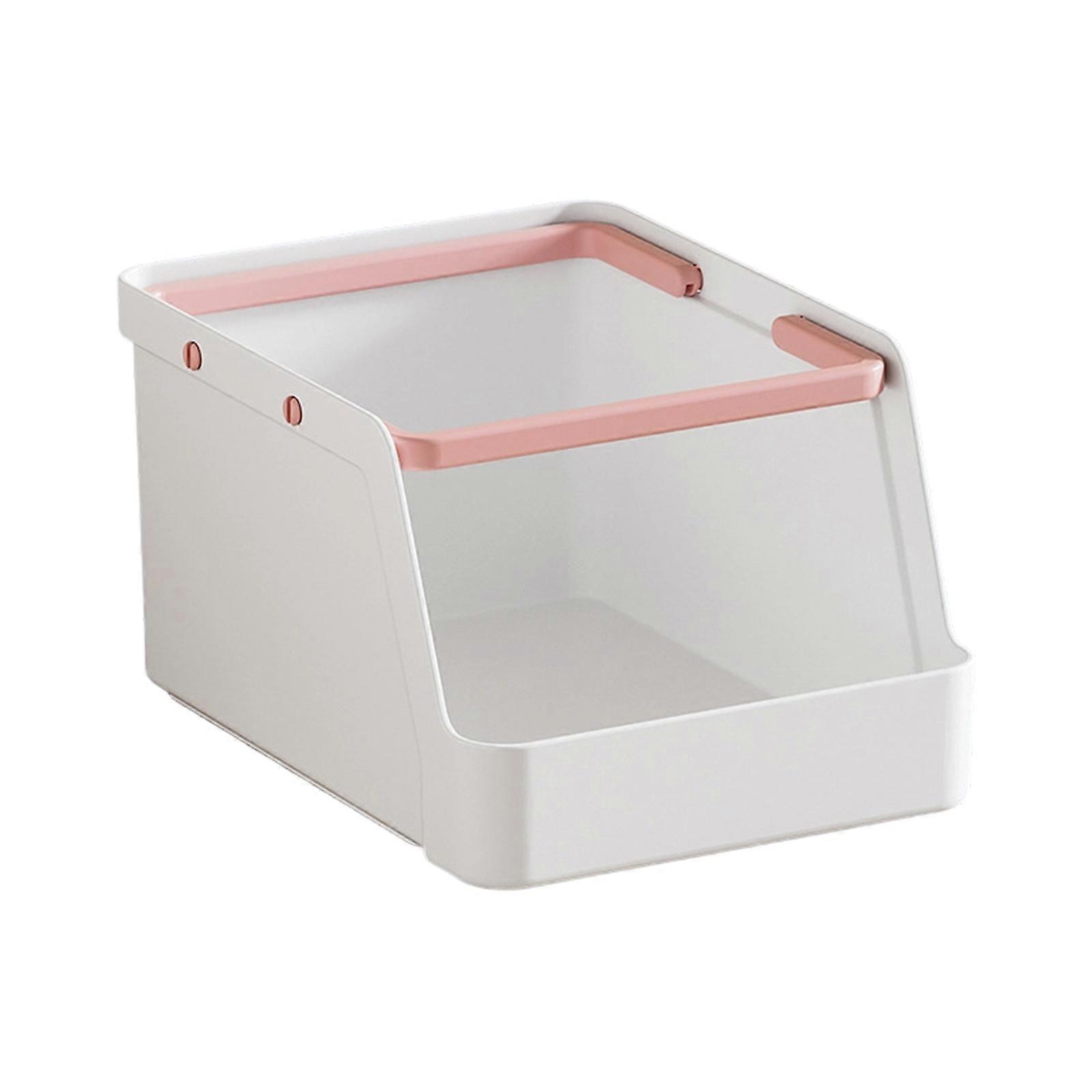 Durable Plastic Stackable Drawer Storage Organizers for Desktop Office Bathroom Cosmetics Items Organization  Pink