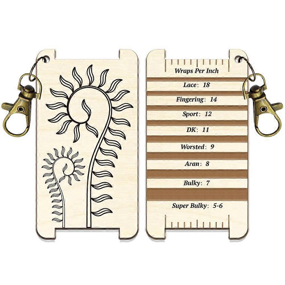 1 Pc Spiral Curls Leaves Spinning Control Card Plant Yarn WPI Guide Gauge with Clasp Wood Yarn Wrap Guide Board with Diz for Spinners Yarn Measuring T
