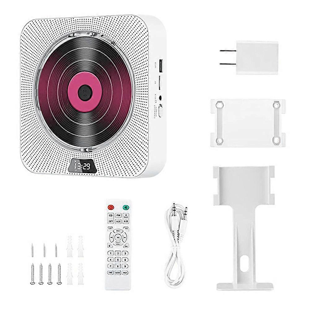 Portable CD Player Bluetooth CD Speaker Digital Display Stereo Speaker Wall Mounted Music Player for Student US Plug