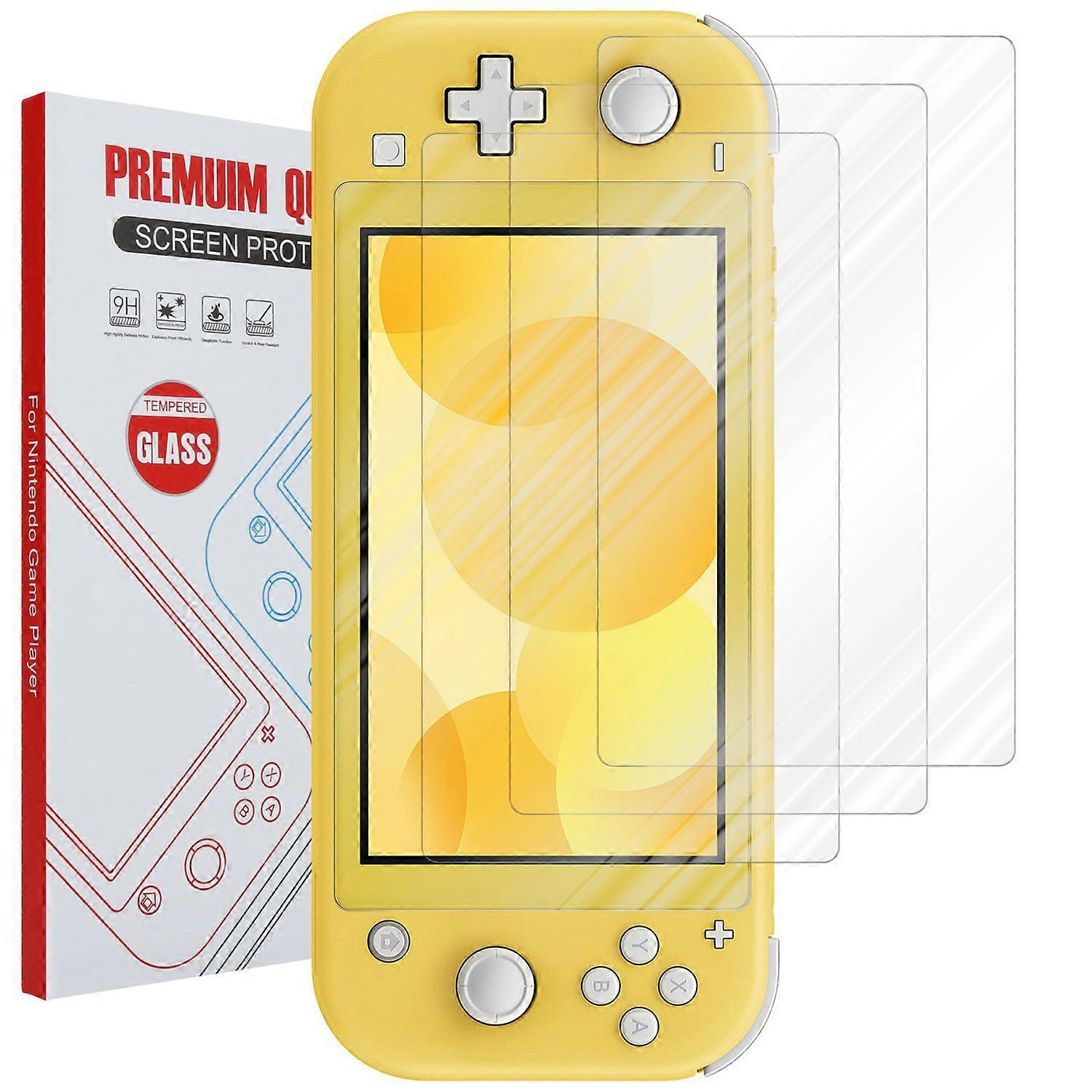 4x Full Screen Tempered Glass Compatible with Nintendo Switch Lite 4in1 - Screen Protector - 4 Pack Tempered Screen Protector with Installation Aid