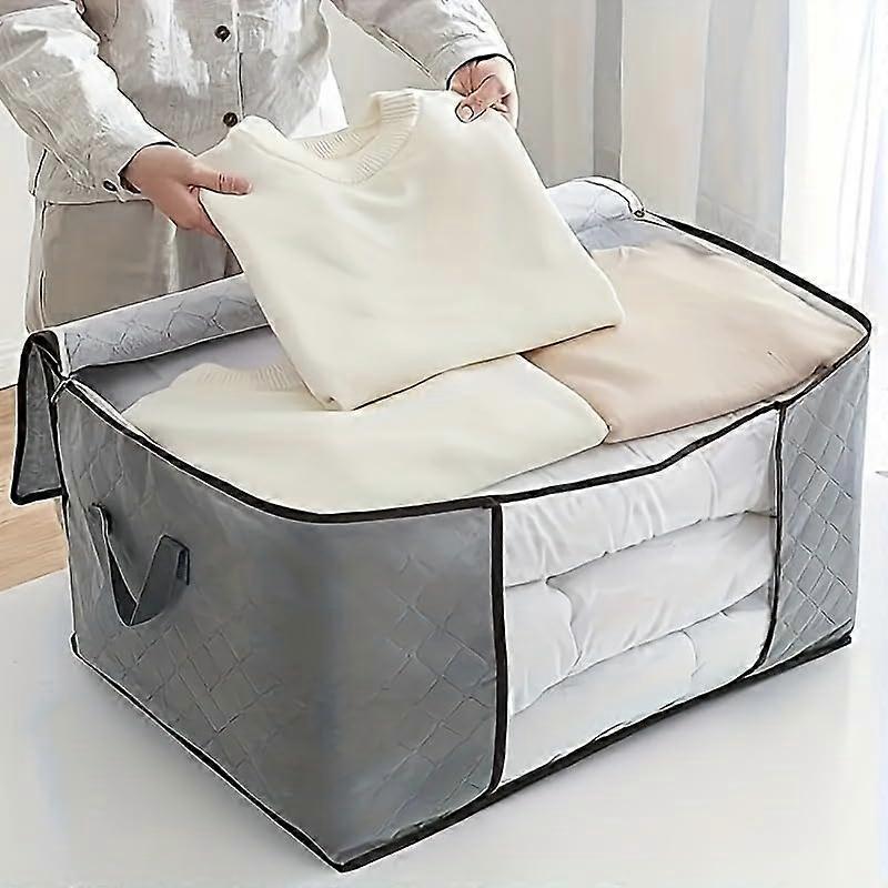 90L Extra Large Storage Bags with Clear Window, Foldable Closet Organizer for Blankets and Quilts