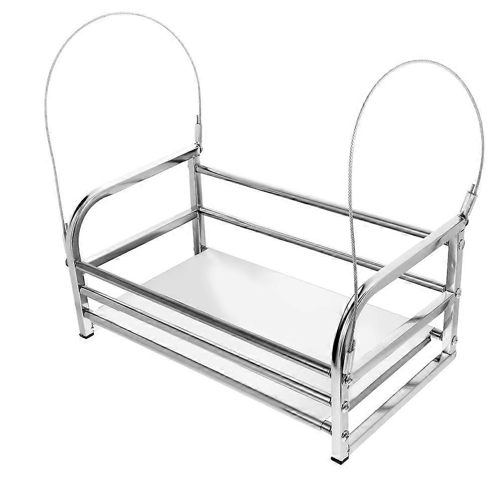 Hanging Flower Rack 2Pcs Rectangular Flower Stand For Home Office Use 50.00X22.00X18.50CM Silver Space-saving Design