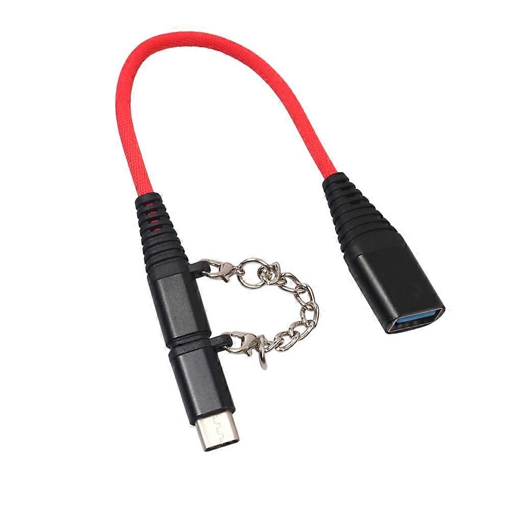 Micro USB Adaptor Type-C Female to Combo USB-C Otg Data Cable 3Pcs Black