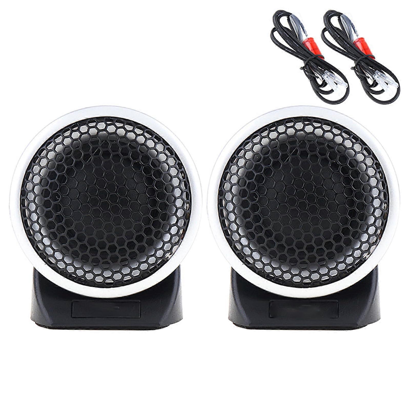 2pcs Car Tweeter Speakers Silk Dome with Capacitor for Crisp Highs and Easy Car Audio Upgrade