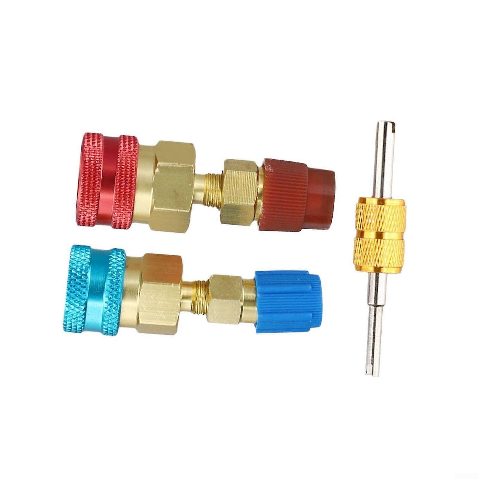 R1234YF to R134a Quick Coupler AC Adapter Kit 2 Pack with Wrench for Car Air Conditioning Conversion