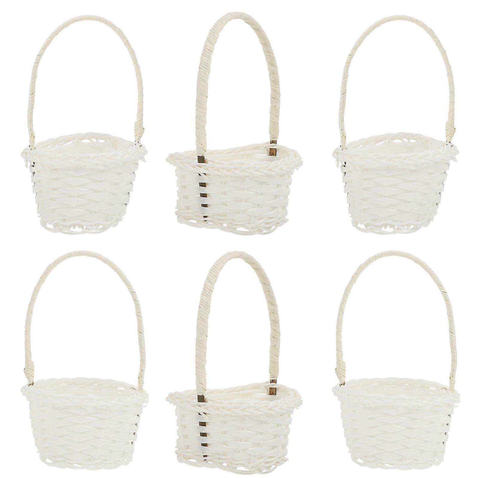 Woven Basket Set for Decoration with 1Set Mini Baskets White